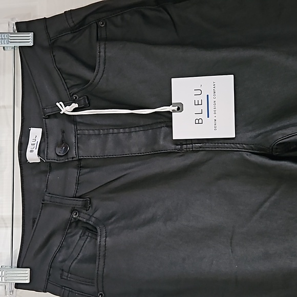 Bleu Faux Leather Black Pants 10 - Picture 2 of 5